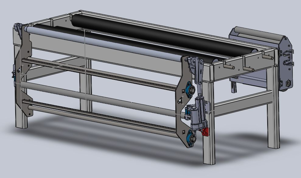 CAD model of a custom cradle winder machine